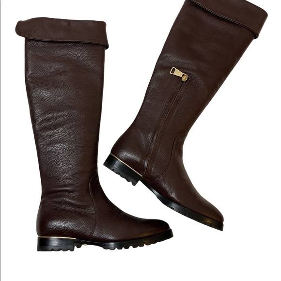 ROBERTO FESTA Brown Leather Lug Sole Riding Boots - Picture 2 of 8